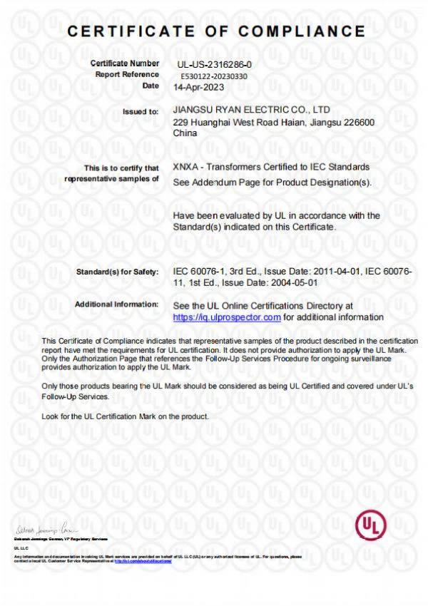 dry-type UL certification dry-type UL certification